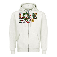 Oatmeal Heather christmas love nurselife Zipper Hoodie - RanaPortraitStore