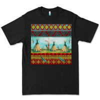 Teepe Tent Dreamcatcher Totem Pole Seamless Patter Premium Tee | Teevron