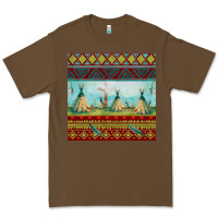 Cacao teepe tent dreamcatcher totem pole seamless patter Premium Tee - FaDigitalArtStudio