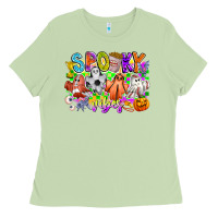 Matcha Spooky Vibes Ghost Ladies Tee - CowhideDigitalArt