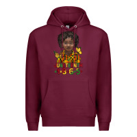 Burgundy juneteenth 1865 black boy Premium Hoodie - BarkalooDesign
