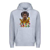 Heather Grey juneteenth 1865 black boy Premium Hoodie - BarkalooDesign