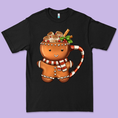 Gingerbread Cookie Man Hot Cocoa Coffee Premium Tee Designed By Fadigitalartstudio