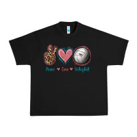 Black Peace Love Volleyball Urban Heavy Tee - Jasminsmagicworld