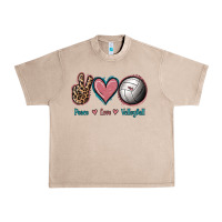 French Oak Peace Love Volleyball Urban Heavy Tee - Jasminsmagicworld