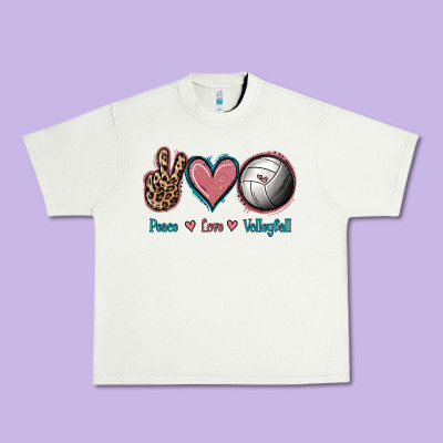 Peace Love Volleyball Urban Heavy Tee Designed By Jasminsmagicworld