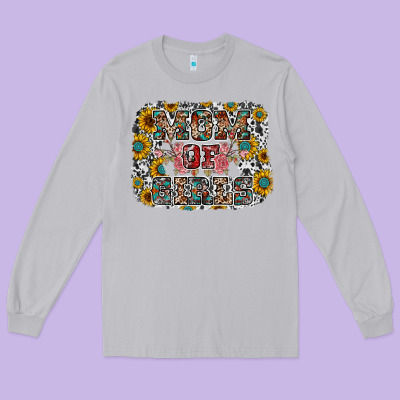 Mom Of Girls Long Sleeve Tee Designed By Racoondesign