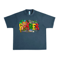 Midnight Navy barber Urban Heavy Tee - CowhideDigitalArt