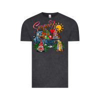Vintage Black summer gnomes  truck Vintage Tee - CowhideDigitalArt
