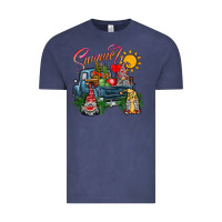 Vintage Denim summer gnomes  truck Vintage Tee - CowhideDigitalArt