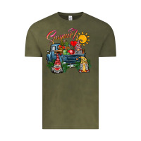 Vintage Olive summer gnomes  truck Vintage Tee - CowhideDigitalArt