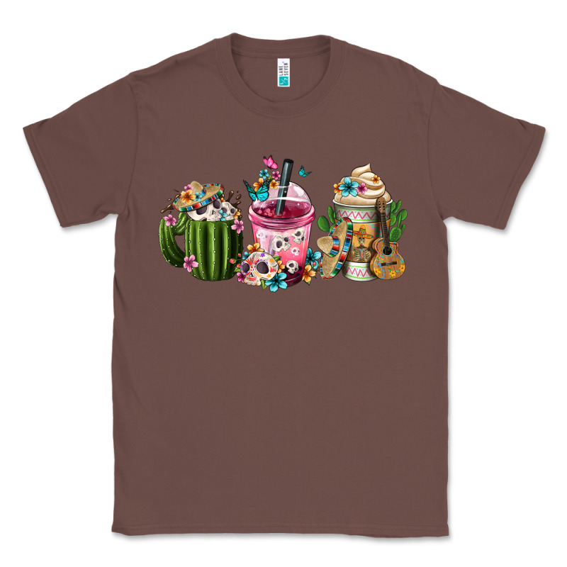 Mexican Day Of The Dead Coffee Cups Classic Tee by FaDigitalArtStudio | Teevron