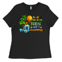 Black Is It Summer Break Ladies Tee - CowhideDigitalArt