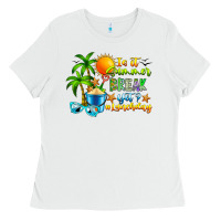 White Is It Summer Break Ladies Tee - CowhideDigitalArt