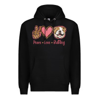 Black Peace Love Bulldog Premium Hoodie - Jasminsmagicworld