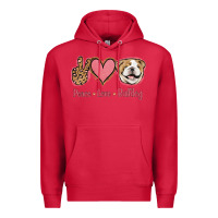 Cardinal Peace Love Bulldog Premium Hoodie - Jasminsmagicworld