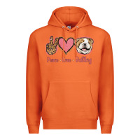Carrot Peace Love Bulldog Premium Hoodie - Jasminsmagicworld
