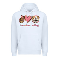 White Peace Love Bulldog Premium Hoodie - Jasminsmagicworld
