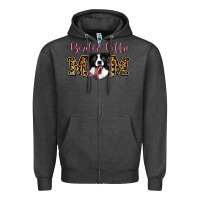 Charcoal Heather Border Collie Mom Zipper Hoodie - Jasminsmagicworld