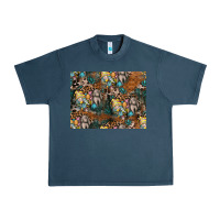 Midnight Navy easter pattern Urban Heavy Tee - CowhideDigitalArt