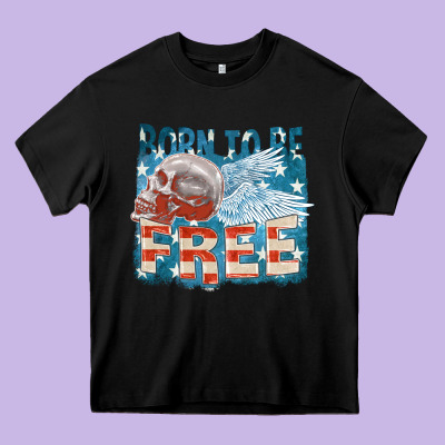 Born To Be Free Heavy Core Tee Designed By Fadigitalartstudio