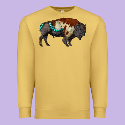 Gemstone Bison Premium Sweatshirt Designed By Ranaportraitstore