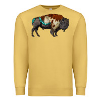 Antique Gold gemstone bison Premium Sweatshirt - RanaPortraitStore