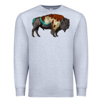Heather Grey gemstone bison Premium Sweatshirt - RanaPortraitStore