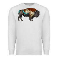 Oatmeal Heather gemstone bison Premium Sweatshirt - RanaPortraitStore