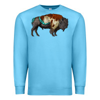Ocean Blue gemstone bison Premium Sweatshirt - RanaPortraitStore
