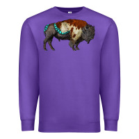 Purple gemstone bison Premium Sweatshirt - RanaPortraitStore