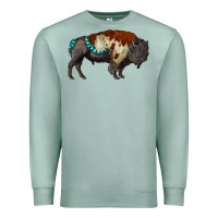 Seafoam gemstone bison Premium Sweatshirt - RanaPortraitStore