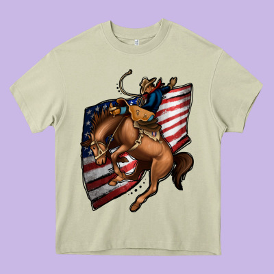 American Cowboy Heavy Core Tee Designed By Jasminsmagicworld