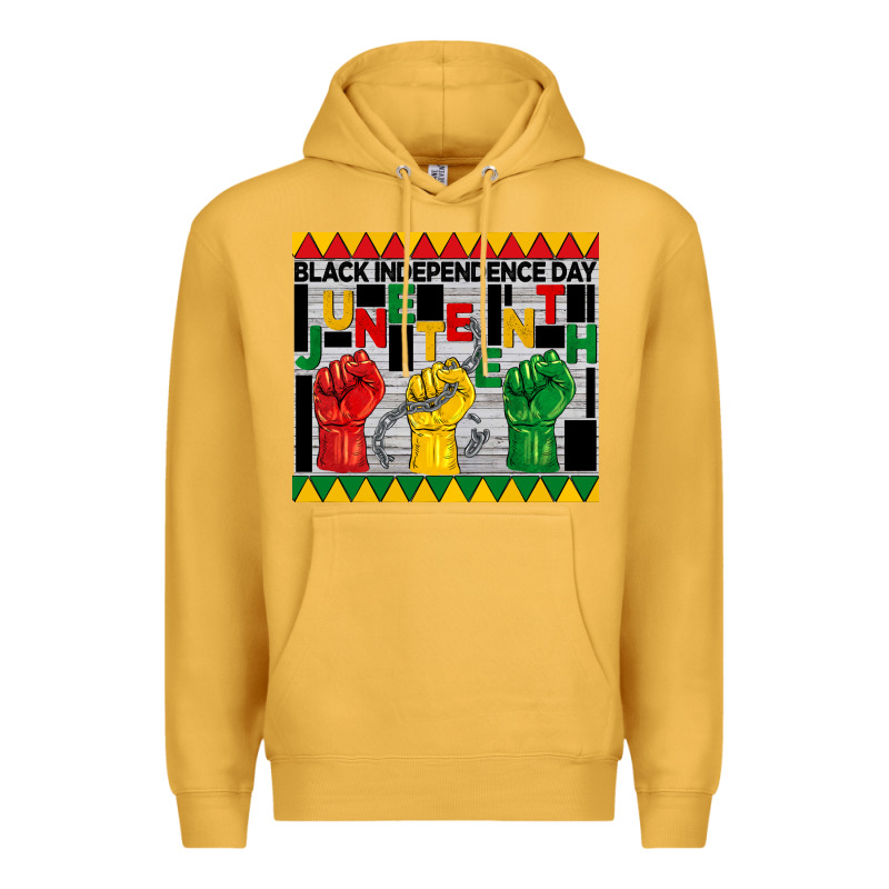 Black Independence Day Juneteenth Tumbler Premium Hoodie by BarkalooDesign | Teevron