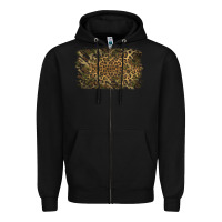 Black Camouflage Leopard Background Zipper Hoodie - Jasminsmagicworld