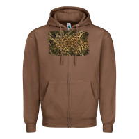 Chestnut Camouflage Leopard Background Zipper Hoodie - Jasminsmagicworld