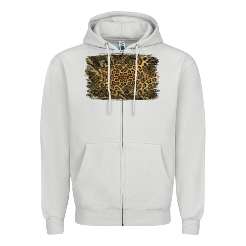 Camouflage Leopard Background Zipper Hoodie by Jasminsmagicworld | Teevron