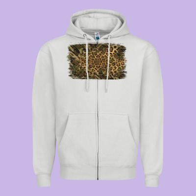 Camouflage Leopard Background Zipper Hoodie Designed By Jasminsmagicworld