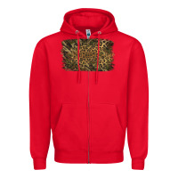 Red Camouflage Leopard Background Zipper Hoodie - Jasminsmagicworld