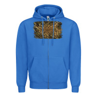 True Royal Camouflage Leopard Background Zipper Hoodie - Jasminsmagicworld