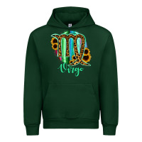Forest Green Virgo Zodiac Sign Sunflower Leopard Serape Urban Hoodie - RanaPortraitStore