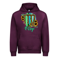 Mauve Wine Virgo Zodiac Sign Sunflower Leopard Serape Urban Hoodie - RanaPortraitStore
