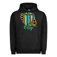 Pigment Black Virgo Zodiac Sign Sunflower Leopard Serape Urban Hoodie - RanaPortraitStore