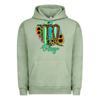Pigment Oil Green Virgo Zodiac Sign Sunflower Leopard Serape Urban Hoodie - RanaPortraitStore