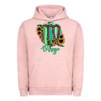 Pigment Salmon Virgo Zodiac Sign Sunflower Leopard Serape Urban Hoodie - RanaPortraitStore