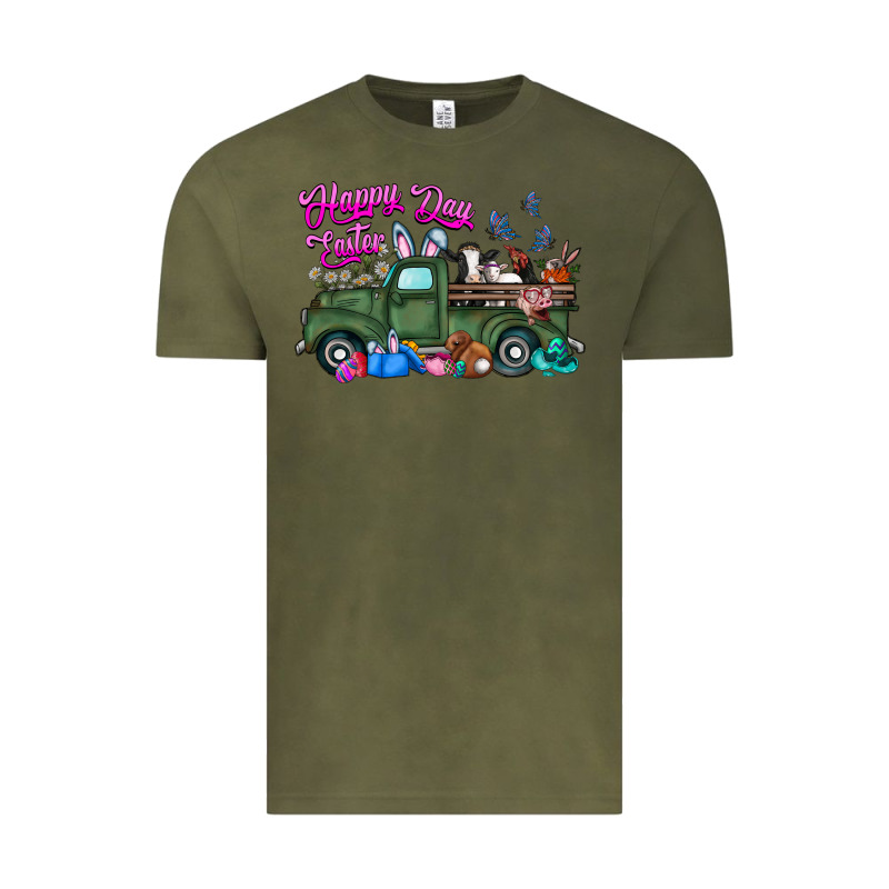 Happy Easter Day Truck Vintage Tee by CowhideDigitalArt | Teevron