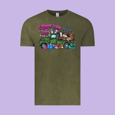 Happy Easter Day Truck Vintage Tee Designed By Cowhidedigitalart