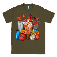 Army Green Basketball Sunflower Frappe Classic Tee - FaDigitalArtStudio