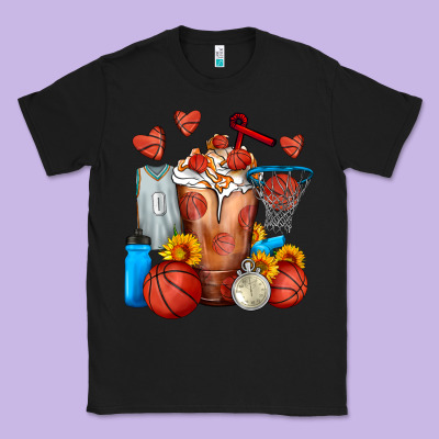 Basketball Sunflower Frappe Classic Tee Designed By Fadigitalartstudio
