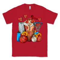 Red Basketball Sunflower Frappe Classic Tee - FaDigitalArtStudio